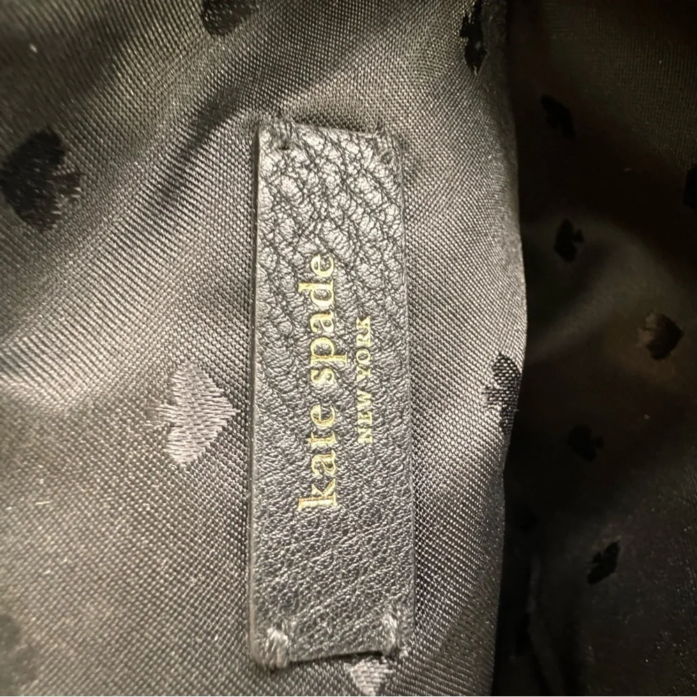 Kate Spade Triple Gusset Crossbody Handbag Black Pebble Leather $279 - Picture 10 of 13